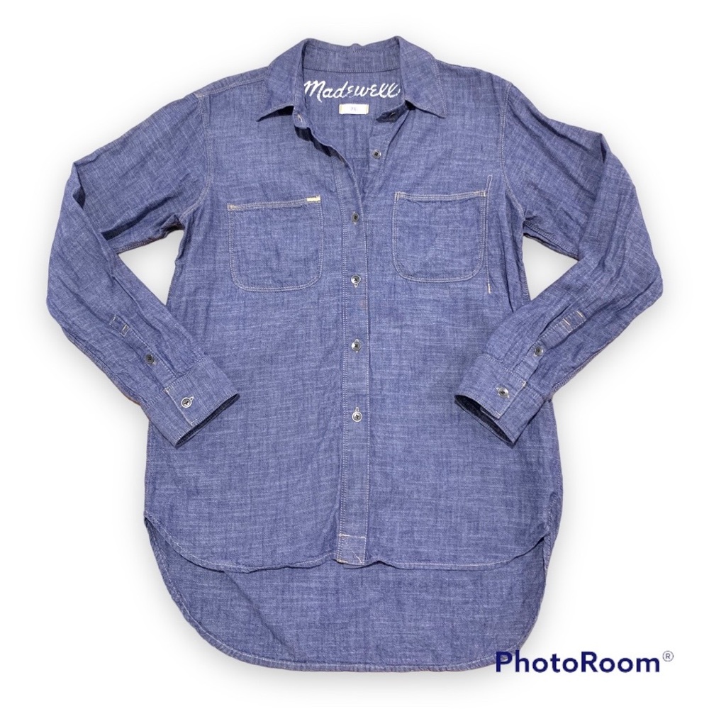 ✨Madewell Denim Button Down Tunic Top